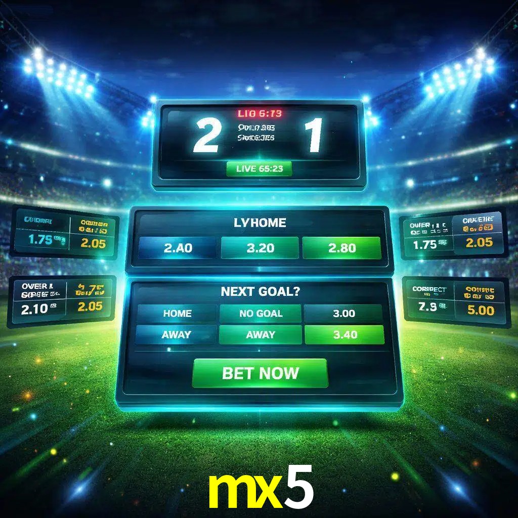 Vista de apuestas en vivo mx5 durante un partido en curso