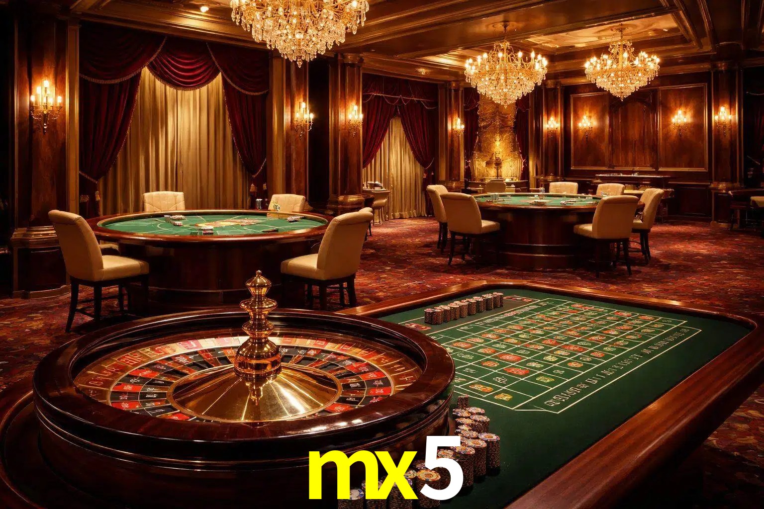 Una escena premium de mesa de casino en vivo con cartas, elementos de ruleta y un ambiente pulido de estudio de transmisión.